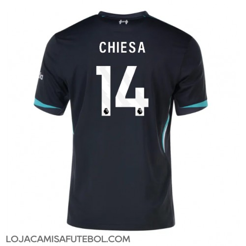 Camisa de Futebol Liverpool Federico Chiesa #14 Equipamento Secundário 2024-25 Manga Curta